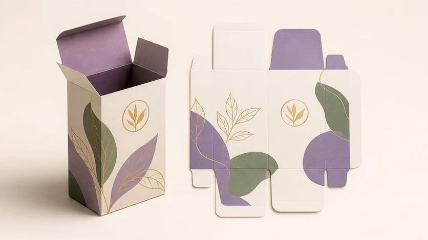 Custom printed folding carton and packaging dieline