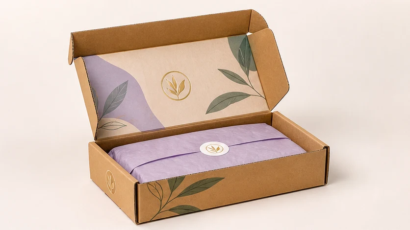 Open corrugated e-commerce mailer box