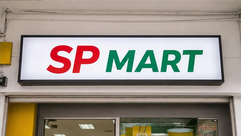 Illuminated rectangular lightbox shop sign