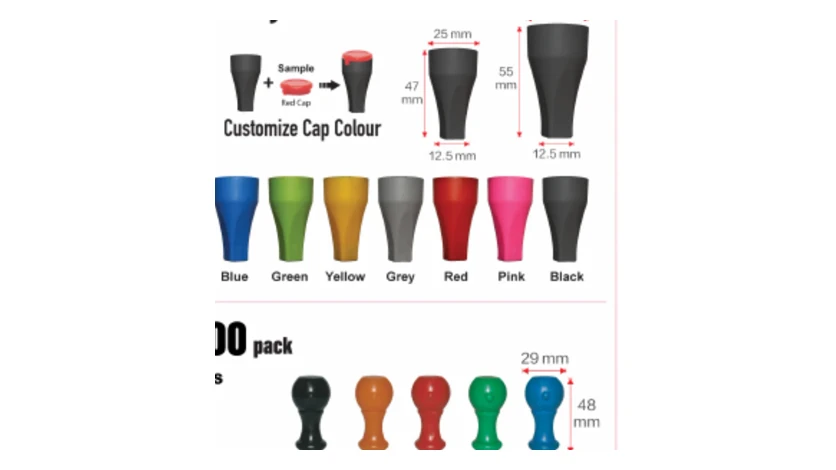 AStamp traditional rubber stamp handles in different sizes and colours