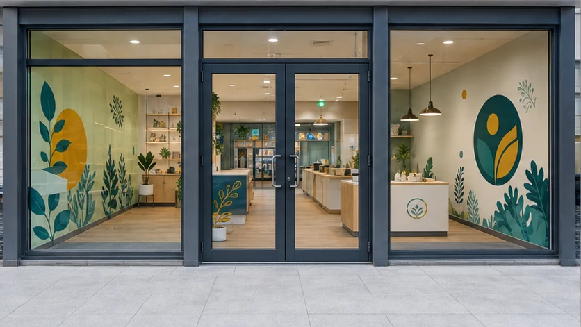 Commercial shop window and wall graphics